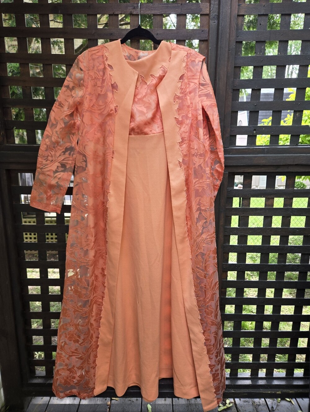 Vintage Maxi Dress & Sheer Duster